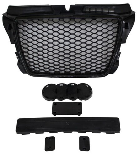 Audi A3 8P RS Style 2008-2012 Gloss Black Honeycomb Debadged Grill