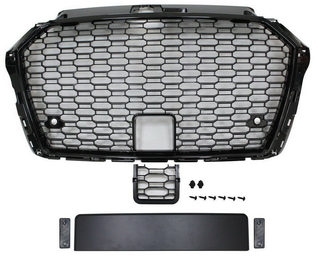 Audi A3 8V RS Style 2016-2018 Gloss Black Honeycomb Grill