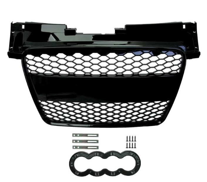 Audi TT 8J MK2 2007-2014 RS Style Honeycomb Gloss Black Debadged Grill