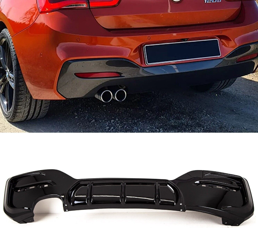 BMW 1 Series Rear Diffuser M-Performance 15-18 F20 F21 Gloss Black - Single Out