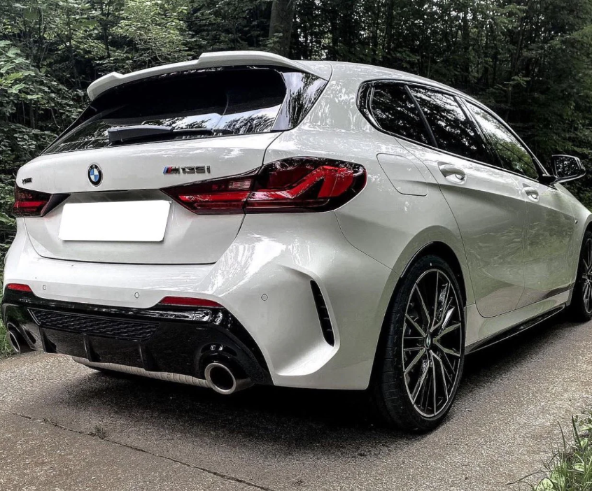 Diffuser For BMW 1 Series F40 2019-22 on Gloss Black M Performance Twin Exhaust