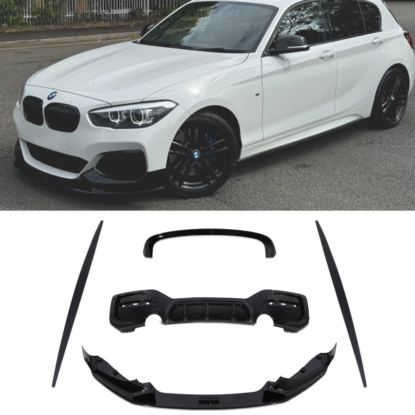 Body Kit For BMW 1 Series F20 Lci 2015-18 M Performance Splitter Diffuser Black