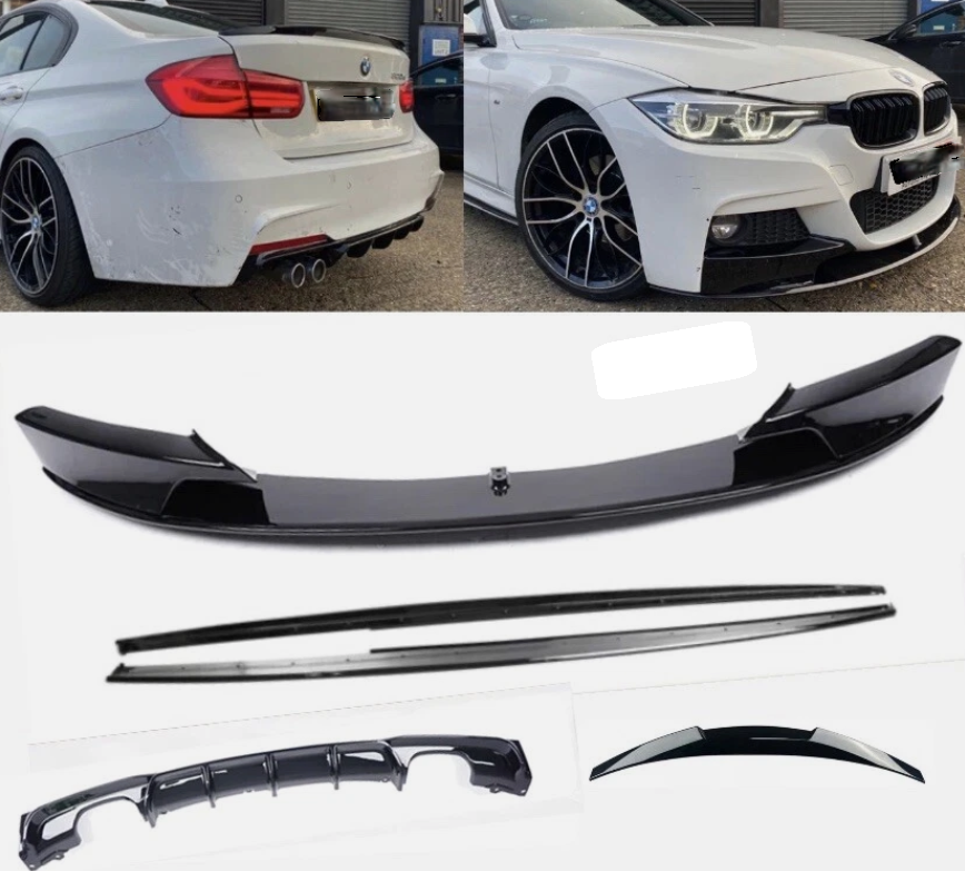 Body Kit For BMW 3 Series F30 2012-19 M Performance Aero Splitter Diffuser Black