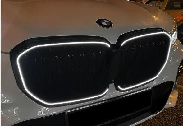 Kidney Grills For BMW X5 G05 Model 2023 On LCI LED Gloss Black Single Slat Grill