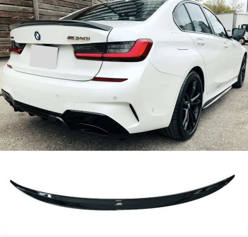 Spoiler For BMW 3 Series G20 2019 on Boot M Performance Style Lip Gloss Black
