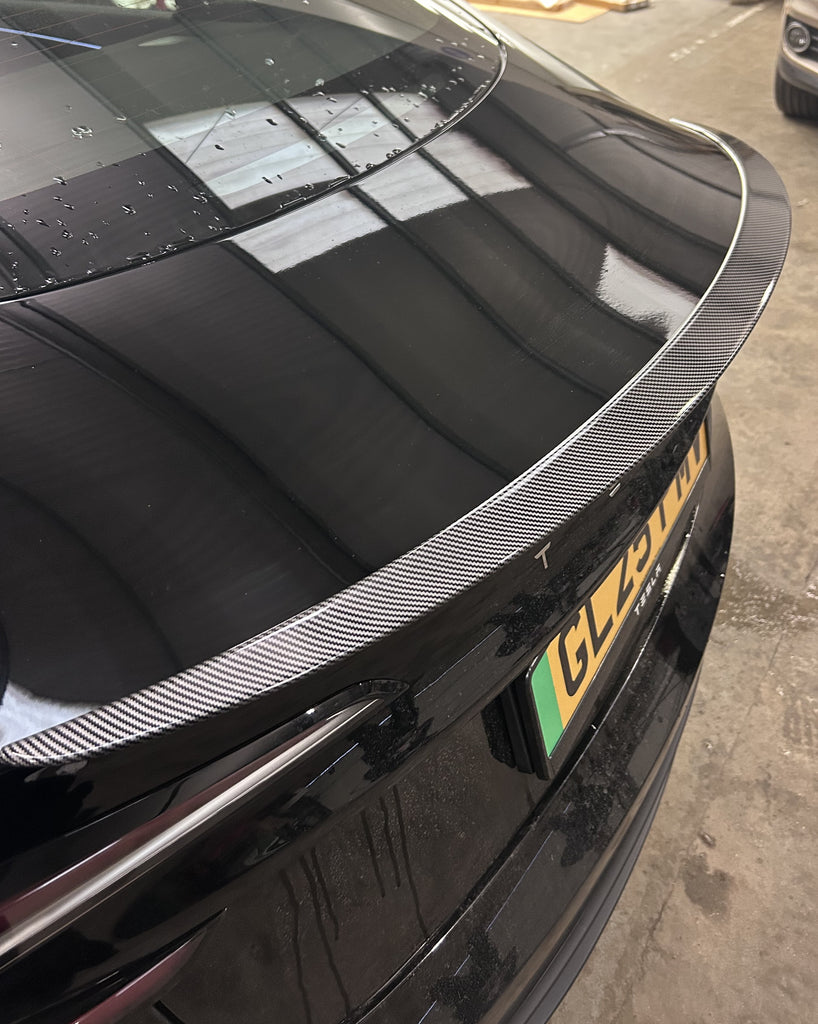 Spoiler For Tesla Model 3 2024 On Carbon Effect Performance Boot Rear Trunk Lip