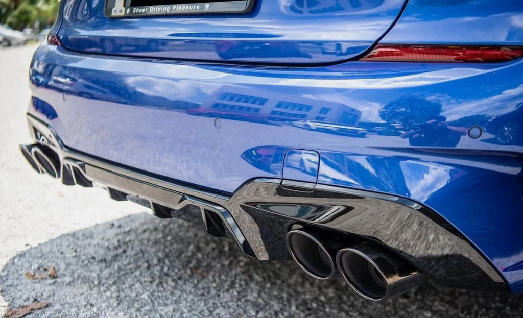 BMW 3 Series Rear Diffuser & Exhaust Tips M-Performance G20 Gloss Black