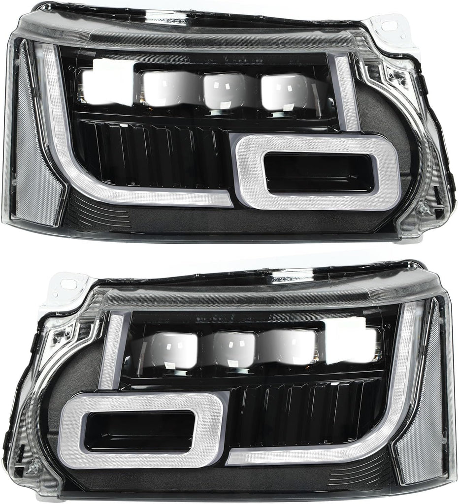 Range Rover Sport 10-13 L320 DRL Black Full LED Headlights Sequential Indicator