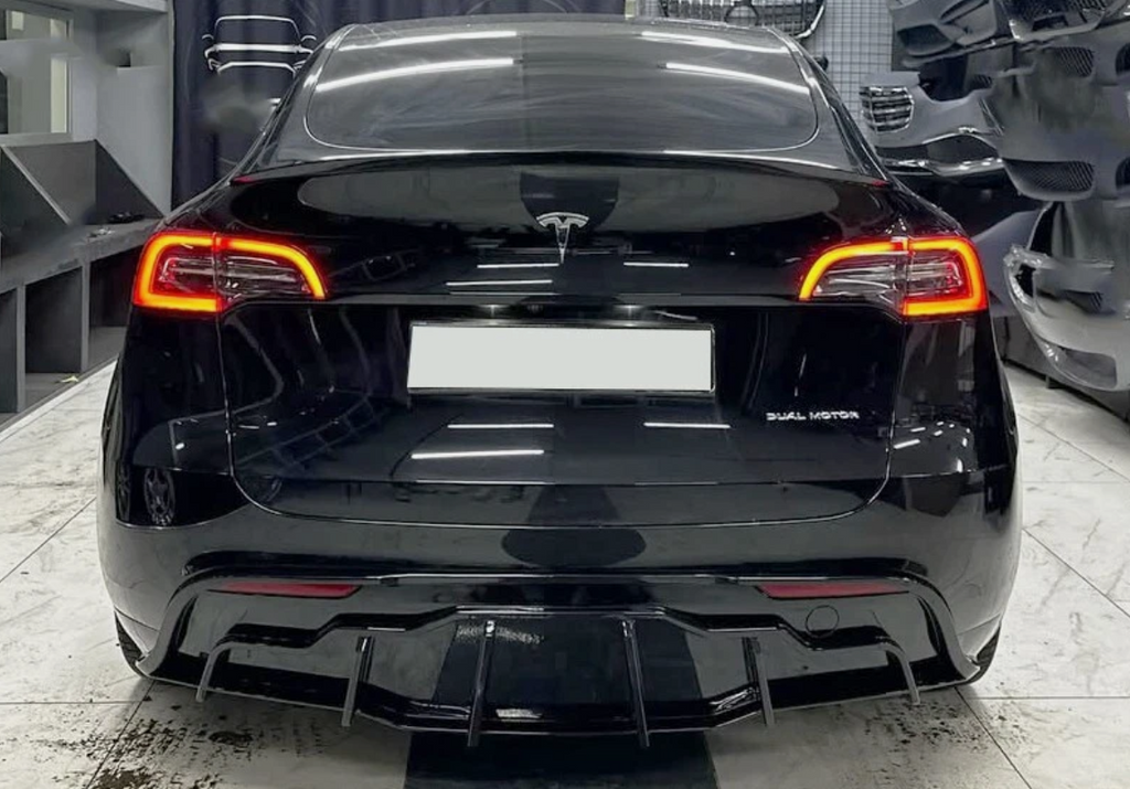 Diffuser For Tesla Model Y 2020-2024 Gloss Black Rear Bumper Lower Diffuser