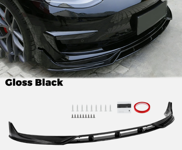 Splitter For Tesla Model 3 2018-2023 Front Lip Spoiler Gloss Black