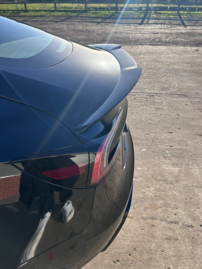 Spoiler For Tesla Model 3 2024 On Gloss Black Performance Turbo Boot Rear Trunk