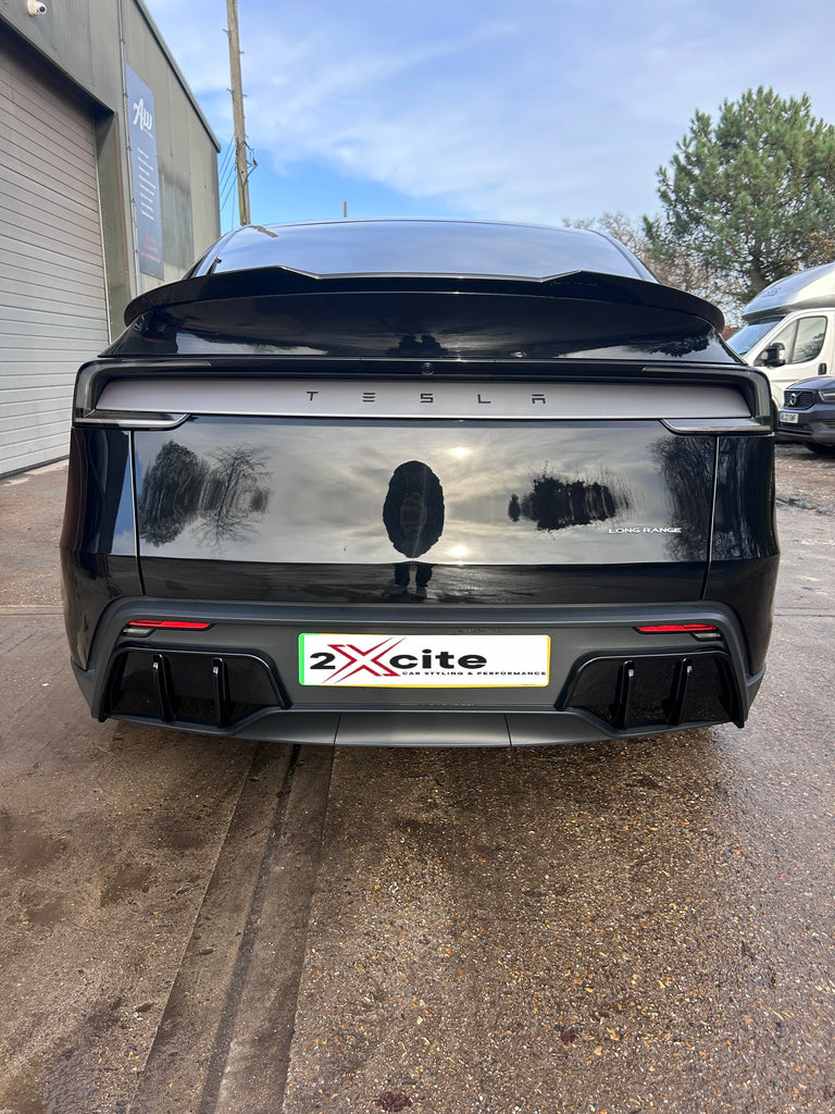 Diffuser For Tesla Model Y 2025 on Gloss Black Rear Bumper Lower Diffuser