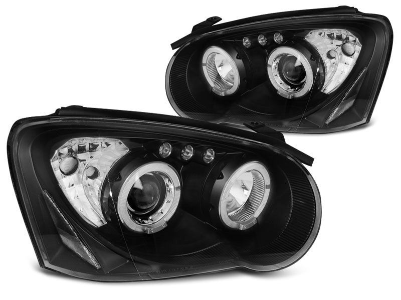 Subaru Impreza 2003-2005 Black Projector Angel Eye LED Halo Headlights
