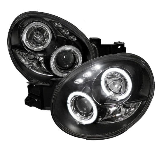 Subaru Impreza Bug Eye 2000-2003 Black Projector Angel Eye LED Halo Headlights