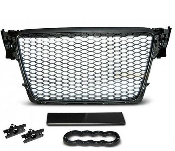 Audi A4 B8 2008-2012 Gloss Black Honeycomb Debadged Grill