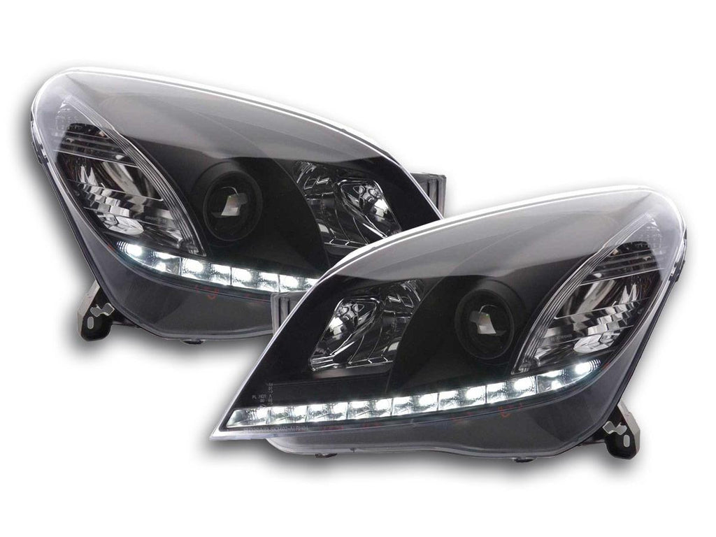 Vauxhall Astra H Mark 5 LED Black DRL Projector Daylight Running Lights Headlights
