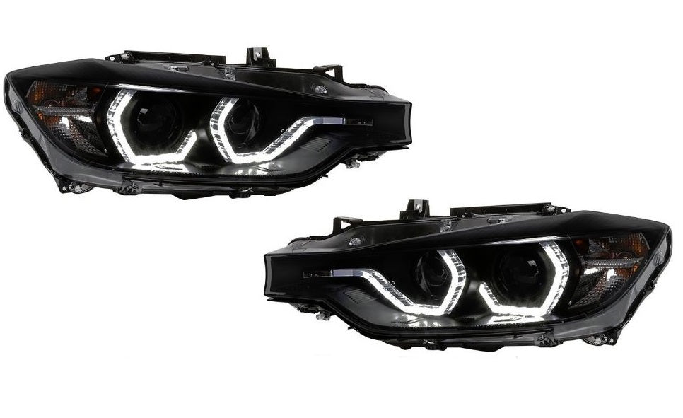 BMW 3 Series F30 and F31 2011-15 Black Light Bar U LED DRL Daylight Running Lights Headlights
