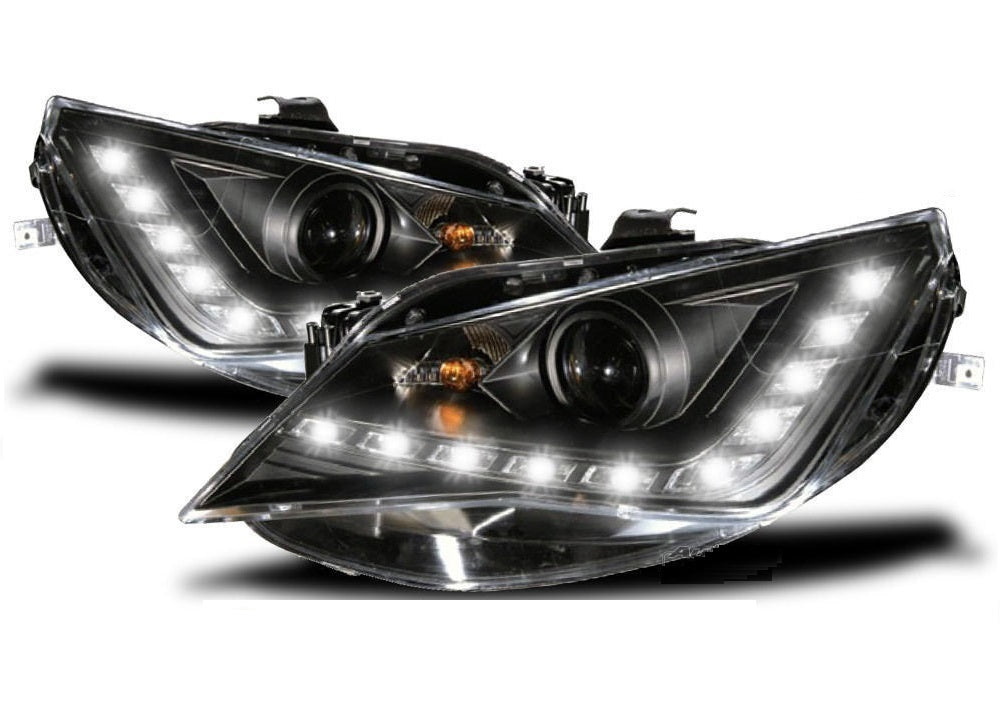 Seat Ibiza 6J Model 2012-2015 Black LED DRL Lightbar Daylight Running Headlights