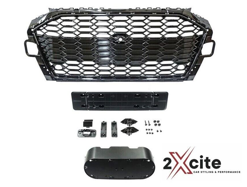 Audi A4 B9.5 Model 2020-2023 Gloss Black Honeycomb Debadged RS Style Grill