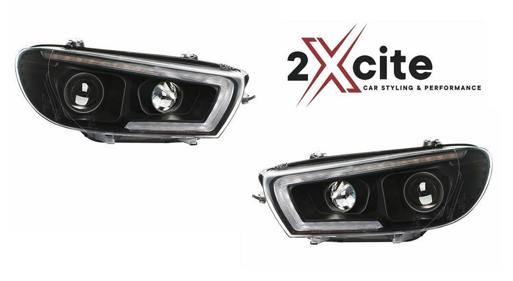 VW Scirocco 2008-2014 Black DRL LED Daytime Running Projector Headlights Sequential Indicator