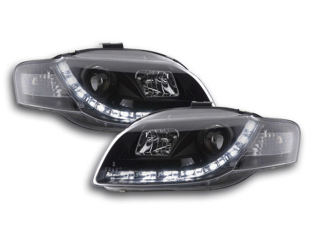 Audi A4 05-08 B7 Black Led DRL Devil Eye Projector Headlights