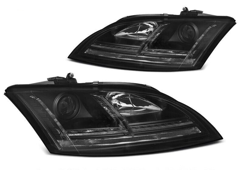 Audi TT 2006-2009 8J Black LED DRL Devil Eye Xenon Headlights with Sequential Indicators