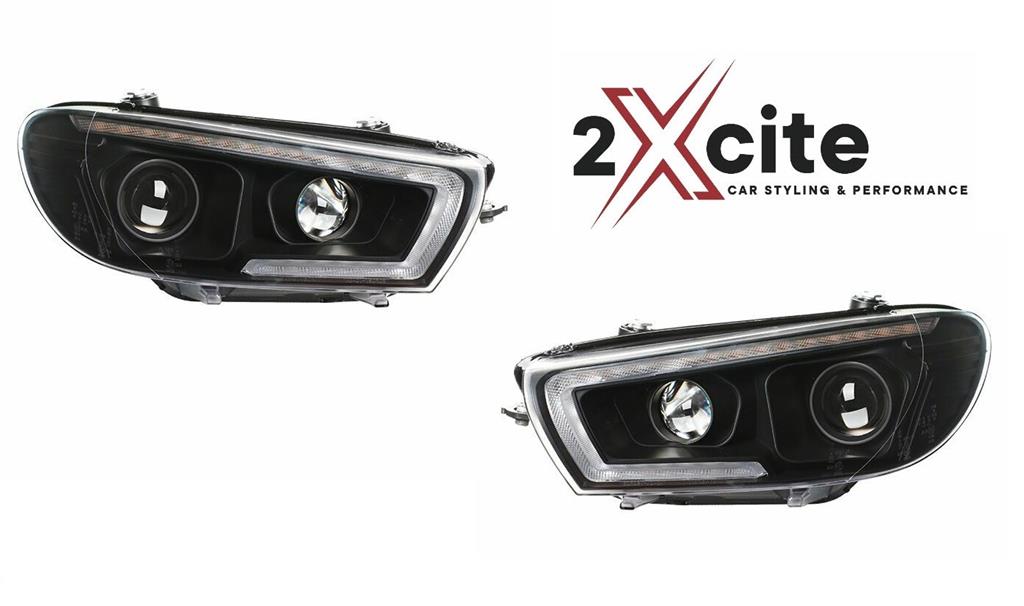 VW Scirocco 2008-2014 Black DRL Devil Eye Projector Headlights With Sequential Indicators