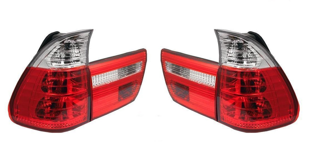 BMW X5 E53 1999-2006 Lexus Crystal Design Red and Clear Rear Tail Lights