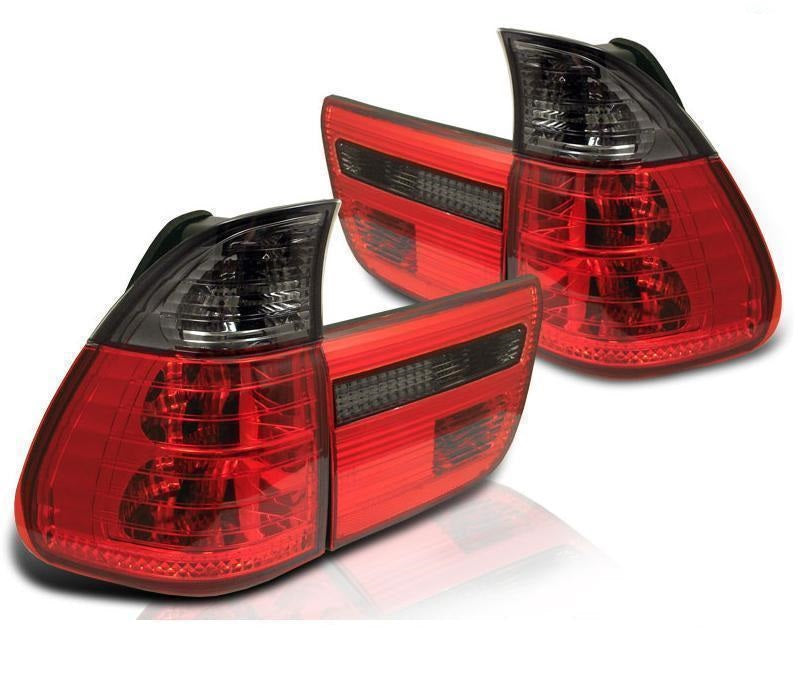BMW X5 E53 1999-2006 Lexus Crystal Design Red and Smoke Rear Tail Lights